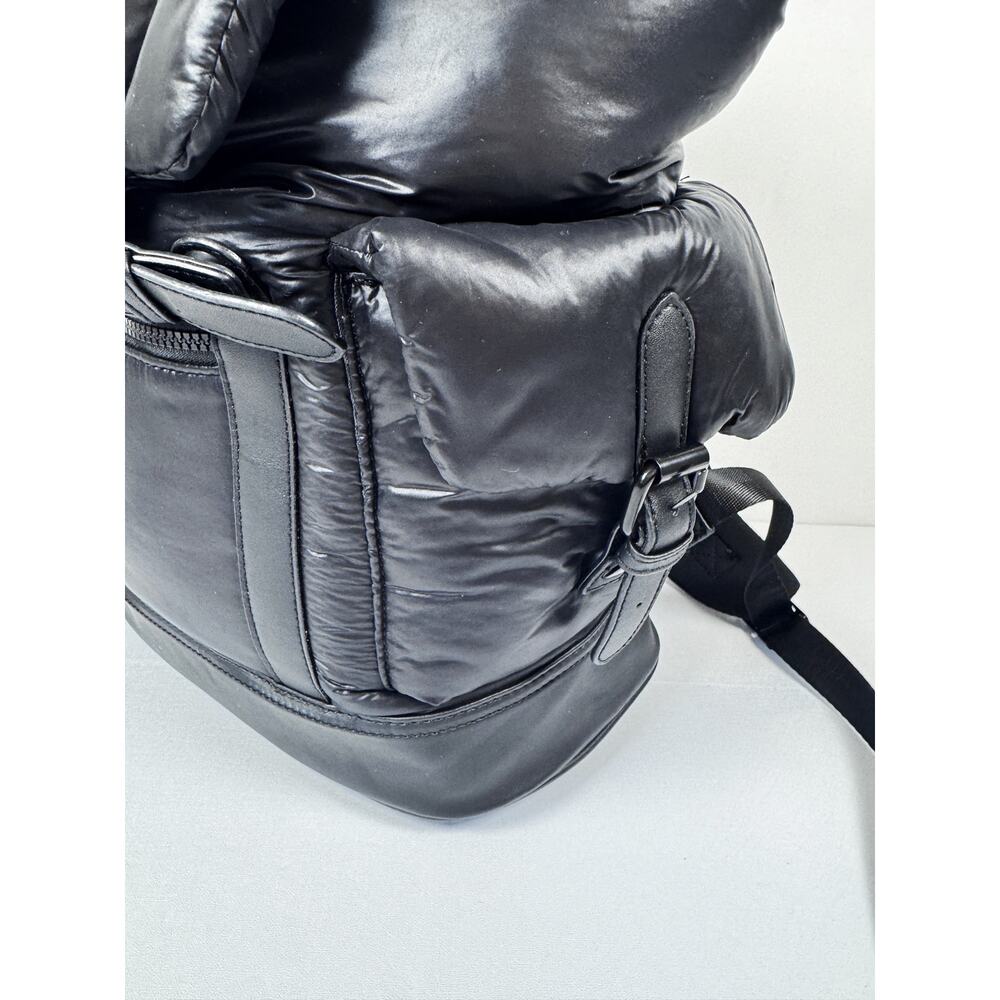 Joan & David 18 Puffer Backpack Black Nylon Work School Bag unisex NWT - Picture 4 of 12